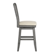 iNSPIRE Q Slat Back Counter Height Wood Swivel Chair in Antique Gray