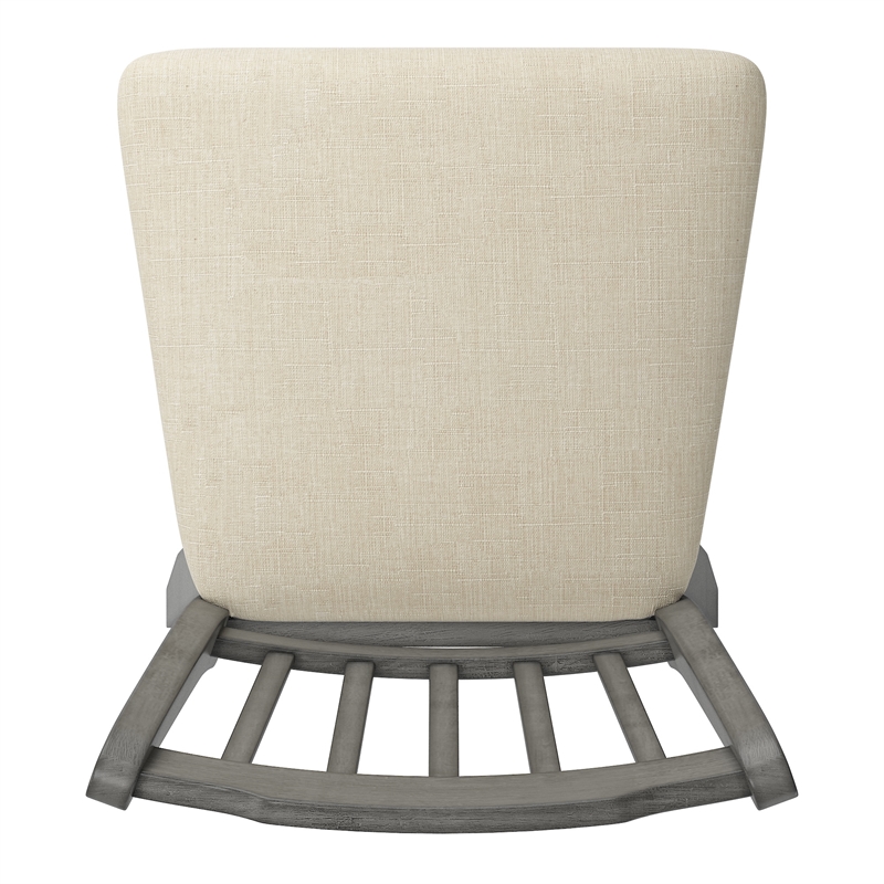 iNSPIRE Q Slat Back Counter Height Wood Swivel Chair in Antique Gray