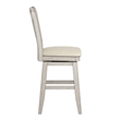iNSPIRE Q Slat Back Counter Height Wood Swivel Chair in Antique White