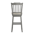 iNSPIRE Q Slat Back Bar Height Wood Swivel Chair in Antique Gray