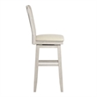 iNSPIRE Q Slat Back Bar Height Wood Swivel Chair in Antique White