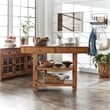 iNSPIRE Q Two-Tone Antique Wood Kitchen Island Buffet with Oak Top in Oak Base