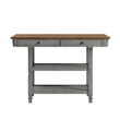 iNSPIRE Q Two-Tone Antique Wood Kitchen Island Buffet with Oak Top in Gray Base