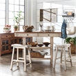iNSPIRE Q Two-Tone Antique Wood Kitchen Island Buffet with Oak Top in White Base