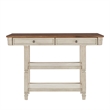 iNSPIRE Q Two-Tone Antique Wood Kitchen Island Buffet with Oak Top in White Base