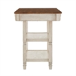 iNSPIRE Q Two-Tone Antique Wood Kitchen Island Buffet with Oak Top in White Base