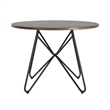 iNSPIRE Q Black Metal Walnut Finish Wood Round Dining Table