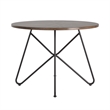 iNSPIRE Q Black Metal Walnut Finish Wood Round Dining Table