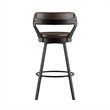 iNSPIRE Q Gray Finish Metal PU Swivel Bar Height Chairs (Set of 2) in Brown