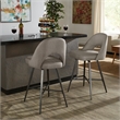 iNSPIRE Q Black Metal Fabric Counter Height Swivel Chiars (Set of 2) in Gray