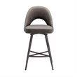 iNSPIRE Q Black Metal Fabric Counter Height Swivel Chiars (Set of 2) in Gray