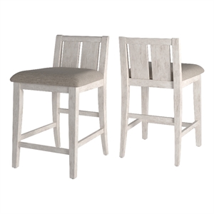 iNSPIRE Q Gray & White Finish Wood Fabric Counter Height Chairs (Set of 2)