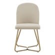 iNSPIRE Q Gold Finish Metal Beige Linen Dining Chairs (Set of 2)