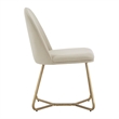 iNSPIRE Q Gold Finish Metal Beige Linen Dining Chairs (Set of 2)