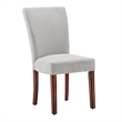 iNSPIRE Q Espresso Wood Chenille Parsons Dining Chairs (Set of 2) in Silver Gray