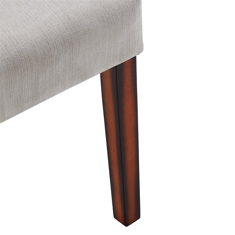 iNSPIRE Q Espresso Wood Chenille Parsons Dining Chairs (Set of 2) in Silver Gray