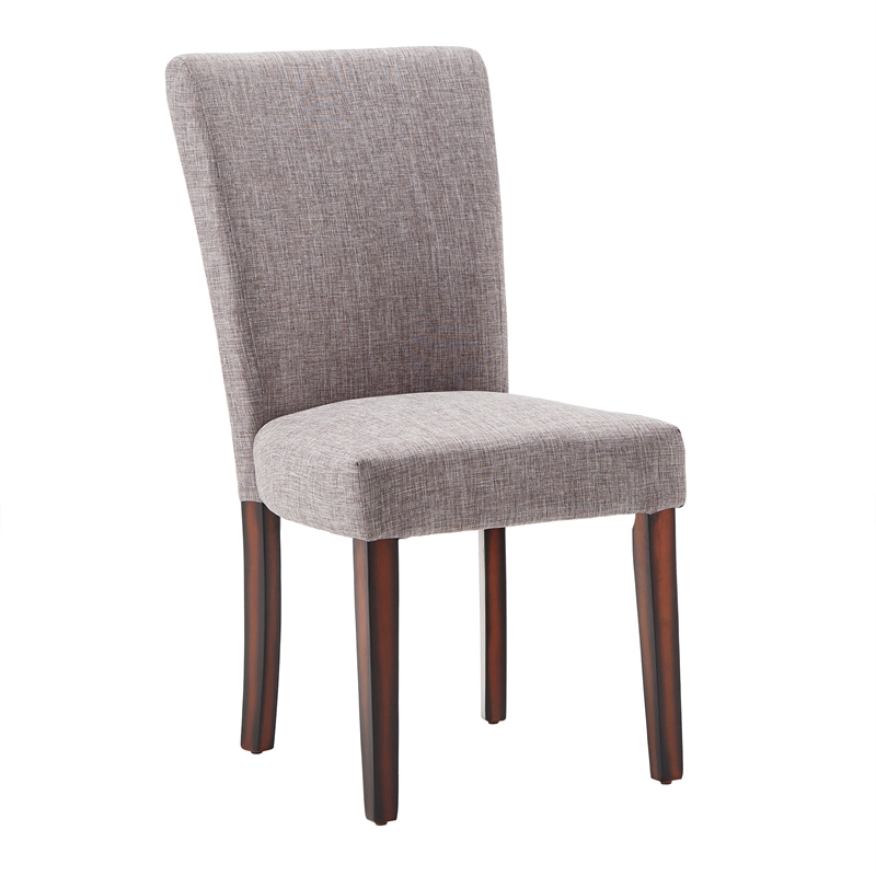 iNSPIRE Q Espresso Wood Linen Parsons Dining Chairs (Set of 2) in Gray