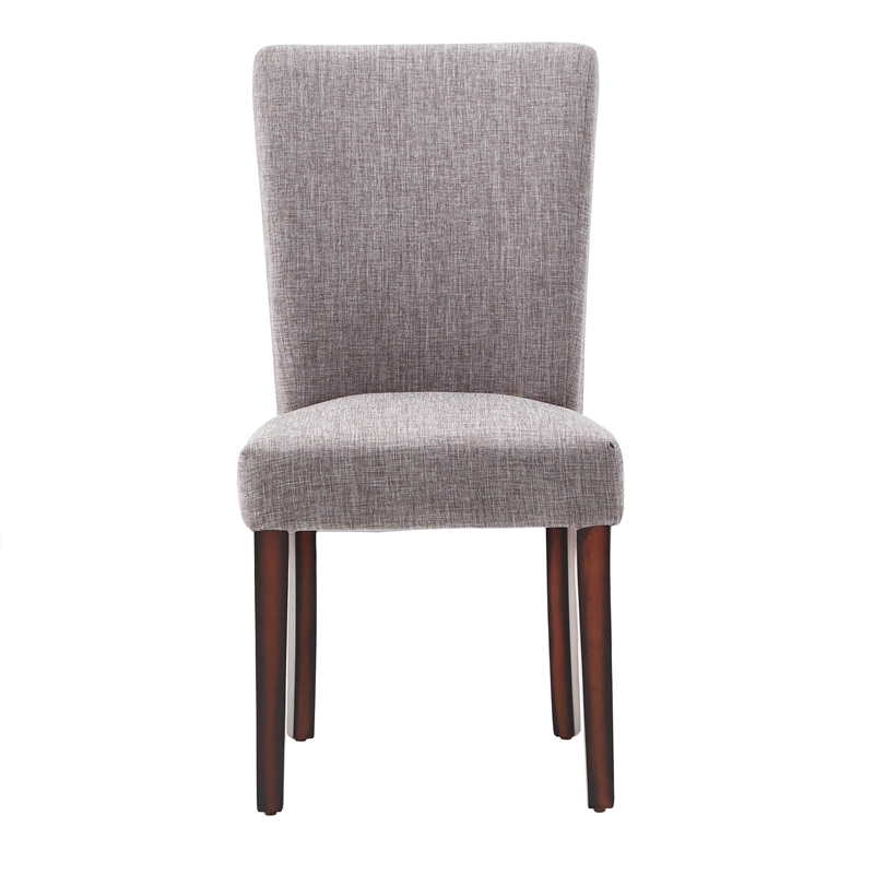 iNSPIRE Q Espresso Wood Linen Parsons Dining Chairs (Set of 2) in Gray