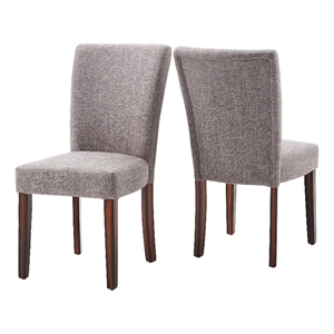 iNSPIRE Q Espresso Wood Linen Parsons Dining Chairs (Set of 2) in Gray