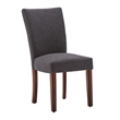 iNSPIRE Q Espresso Wood Linen Parsons Dining Chairs (Set of 2) in Dark Gray