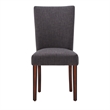 iNSPIRE Q Espresso Wood Linen Parsons Dining Chairs (Set of 2) in Dark Gray