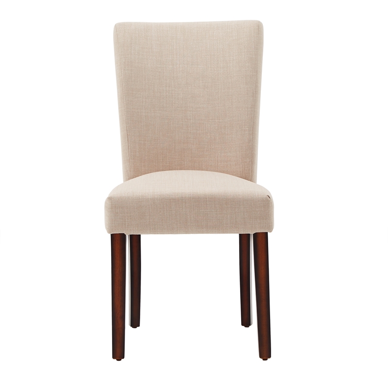 iNSPIRE Q Espresso Wood Linen Parsons Dining Chairs (Set of 2) in Beige