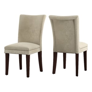 iNSPIRE Q Cherry Wood Microfiber Parsons Dining Chairs (Set of 2) in Light Brown