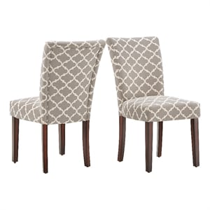 iNSPIRE Q Espresso Wood Parsons Dining Chairs (Set of 2) in Moroccan Pattern