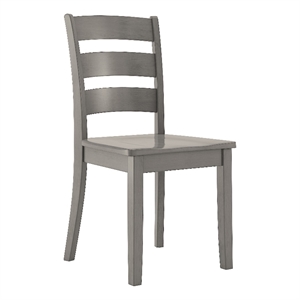 iNSPIRE Q Ladder Back Wood Dining Chairs (Set of 2) in Antique Grey