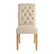iNSPIRE Q Linen Tufted Rolled Back Wood Parsons Chairs (Set of 2) in Beige