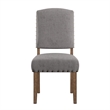 iNSPIRE Q Nailhead Linen Wood Dining Chairs (Set of 2) in Gray