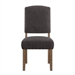 iNSPIRE Q Nailhead Linen Wood Dining Chairs (Set of 2) in Dark Gray