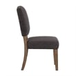 iNSPIRE Q Nailhead Linen Wood Dining Chairs (Set of 2) in Dark Gray