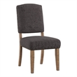 iNSPIRE Q Nailhead Linen Wood Dining Chairs (Set of 2) in Dark Gray
