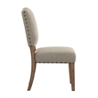 iNSPIRE Q Nailhead Linen Wood Dining Chairs (Set of 2) in Beige