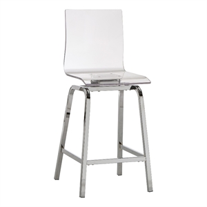 iNSPIRE Q Metal Acrylic Swivel High Back Counter Height Stools (Set 2) in Chrome