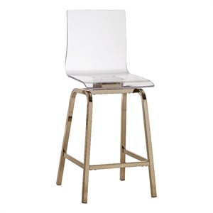 iNSPIRE Q Metal Acrylic Swivel High Back Counter Height Stools (Set 2) in Gold