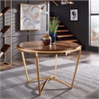 iNSPIRE Q Natural Finish Wood Dining Table With Gold Metal Base
