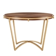 iNSPIRE Q Natural Finish Wood Dining Table With Gold Metal Base