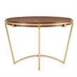 iNSPIRE Q Natural Finish Wood Dining Table With Gold Metal Base