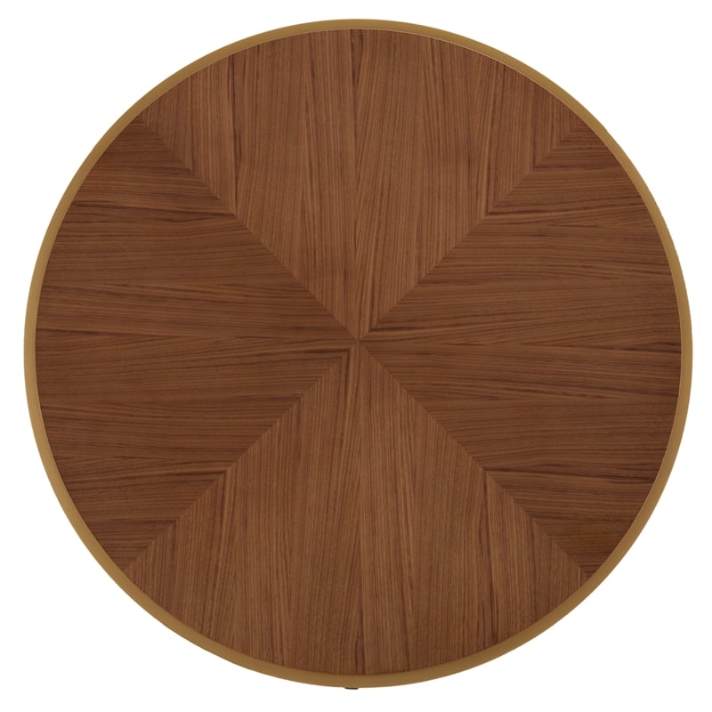iNSPIRE Q Natural Finish Wood Dining Table With Gold Metal Base