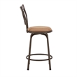 iNSPIRE Q Bronze Metal Double X-Back Brown Wood Adjustable Stools (Set of 3)
