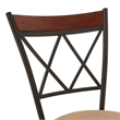 iNSPIRE Q Bronze Metal Double X-Back Brown Wood Adjustable Stools (Set of 3)