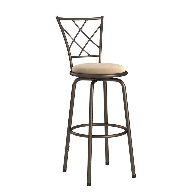 iNSPIRE Q Bronze Metal Quarter X-Back Swivel Adjustable Stools (Set of 3)