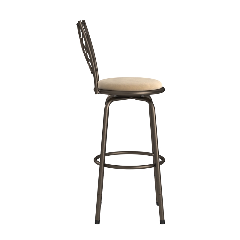iNSPIRE Q Bronze Metal Quarter X-Back Swivel Adjustable Stools (Set of 3)