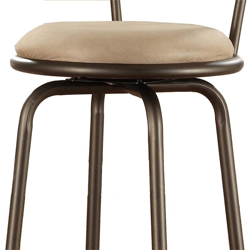 iNSPIRE Q Bronze Metal Quarter X-Back Swivel Adjustable Stools (Set of 3)