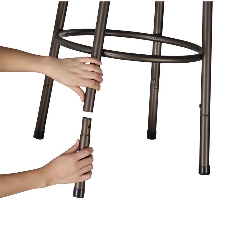 iNSPIRE Q Bronze Metal Quarter X-Back Swivel Adjustable Stools (Set of 3)