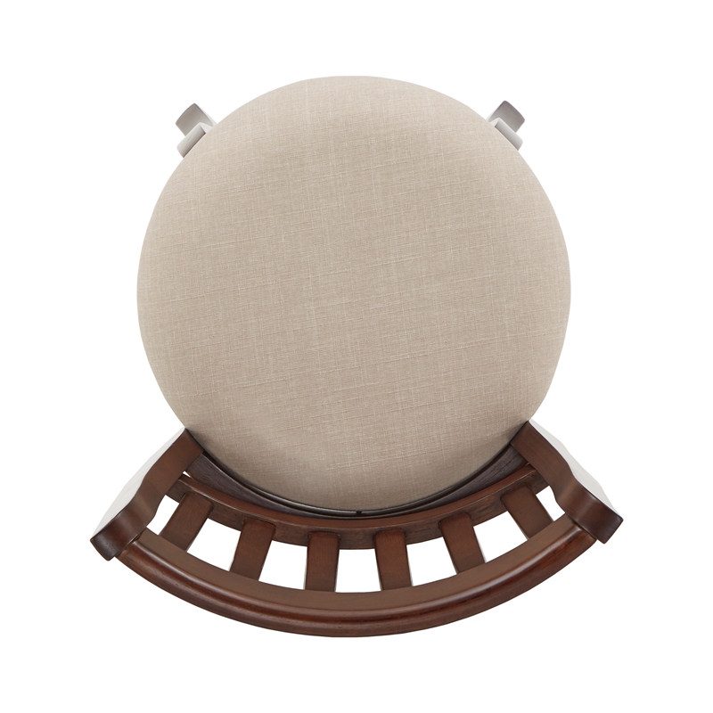 iNSPIRE Q Beige Linen Wood Slat Back Swivel Counter Height Stool