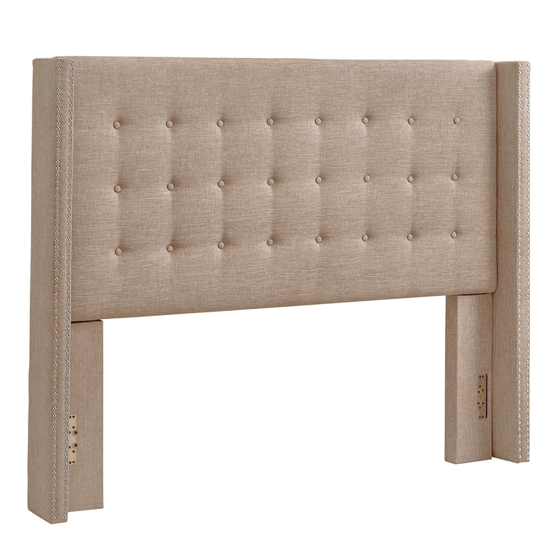 iNSPIRE Q Melina Wood Linen Wingback Headboard - King - Beige
