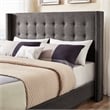 iNSPIRE Q Melina Wood Linen Wingback Headboard - King - Charcoal